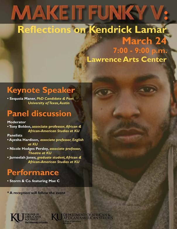 "Make it Funky: Reflections on Kendrick Lamar poster"