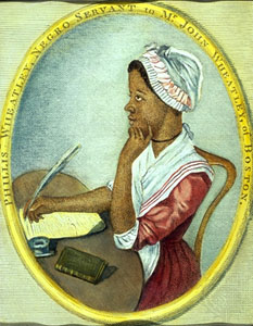 "A colored drawing of Phillis Weatley"