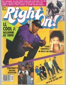 "Front page of Right On magazine"