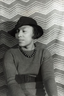 Black and white portrait of Zora Neale Hurston
