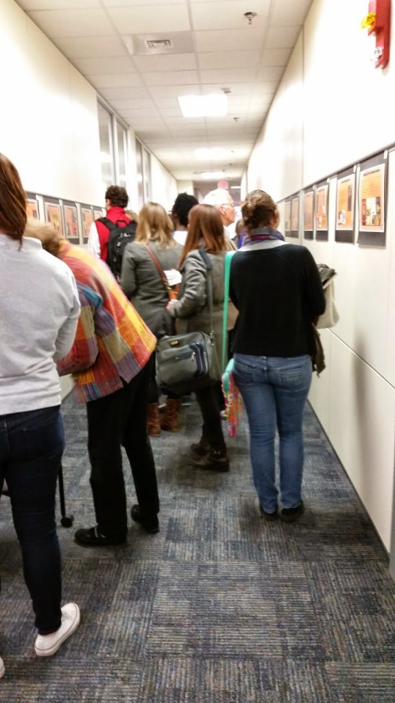 "A group of visitors admiring the displays at BLS"