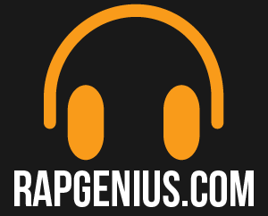 "Logo of 'rapgenius.com' with an orange headset"