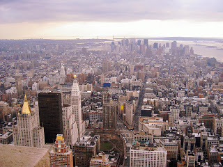 Birds-eye-view of New York City.