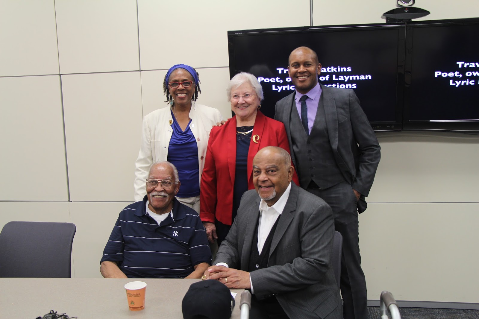 "Left to right, top to bottom: Maryemma Graham, Marlene Mawson, Kevin Powell, Leonard Monroe, and Ernie Shelby."