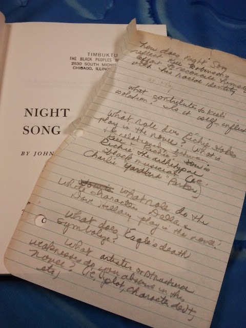 "Night Song and its owner’s notes on the text."