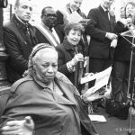 "Morrison unveiling a “Bench by the Road” commemorating  the abolition of slavery in Paris, France, 2010."