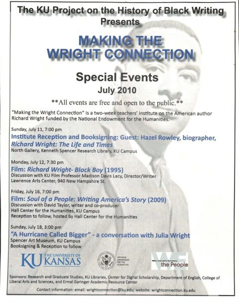 "“Making the Wright Connection” Summer Institute notice"