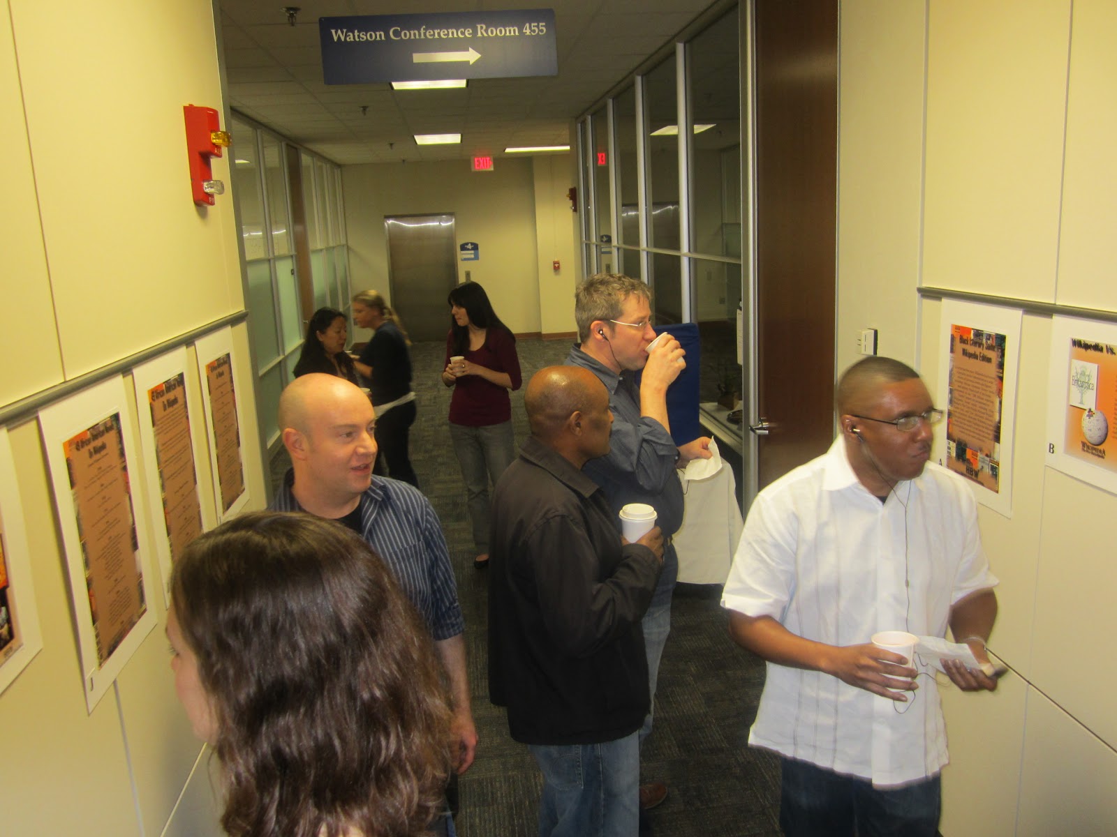 ""A group of visitors admiring the displays at BLS