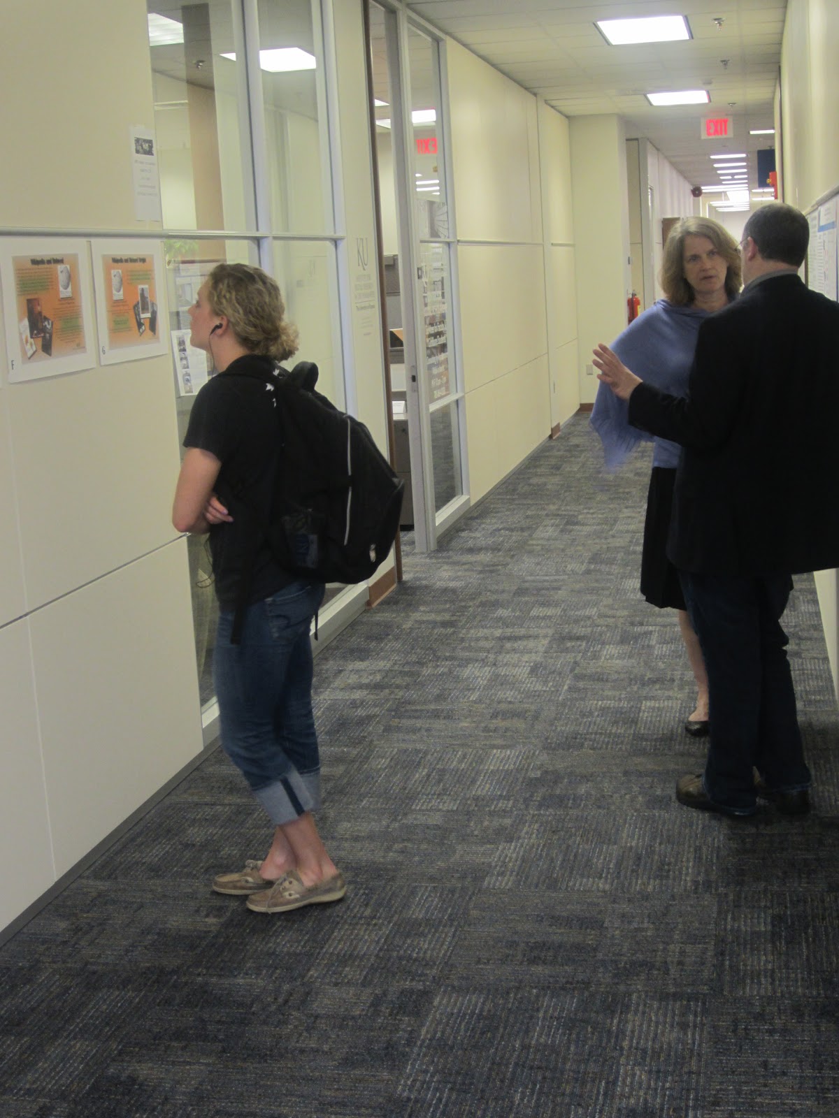 ""A group of visitors admiring the displays at BLS