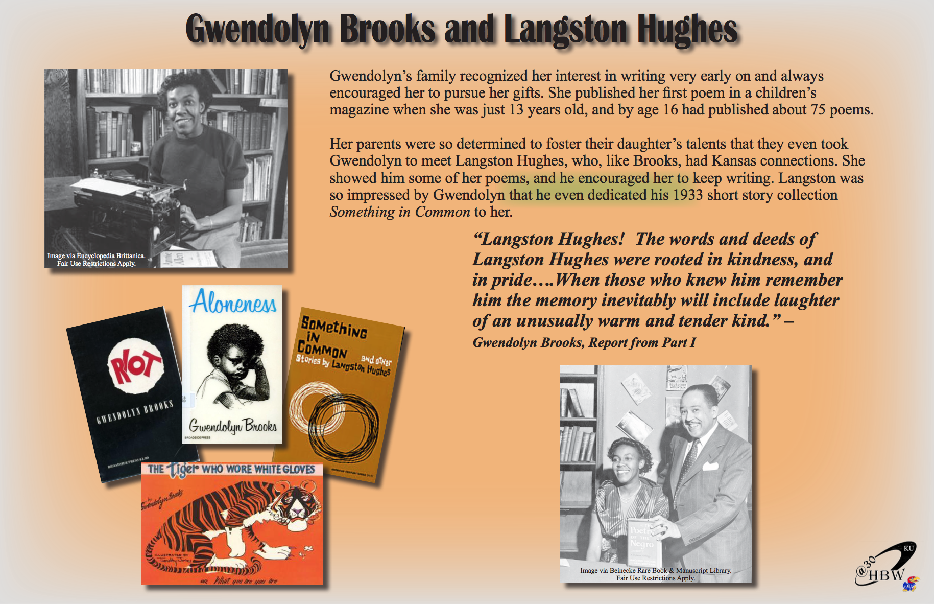 "poster for Gwendolyn Brooks and Langston Hughes"