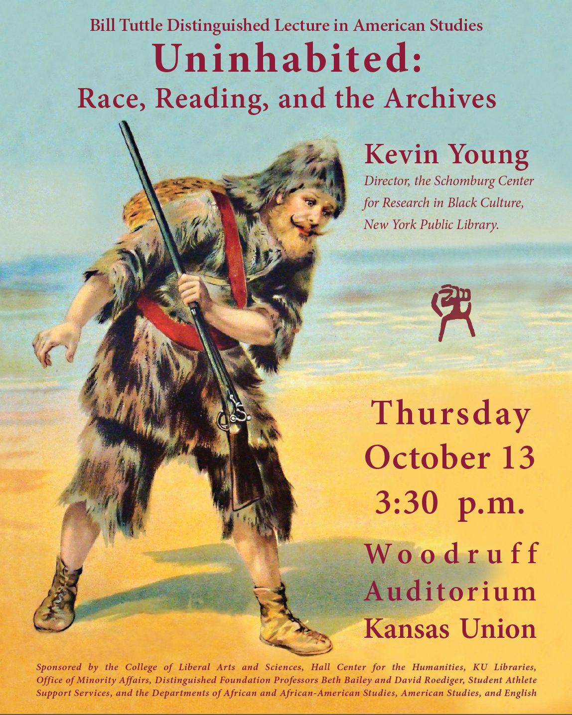 Flyer for Uninhabited: Race, Reading, and the Archives October 13th, 2016