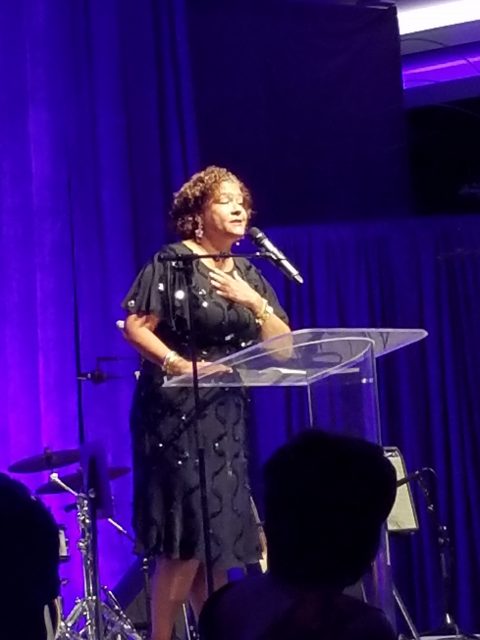 "Elizabeth Alexander giving the occasion at the Furious Flower Fundraiser Gala."