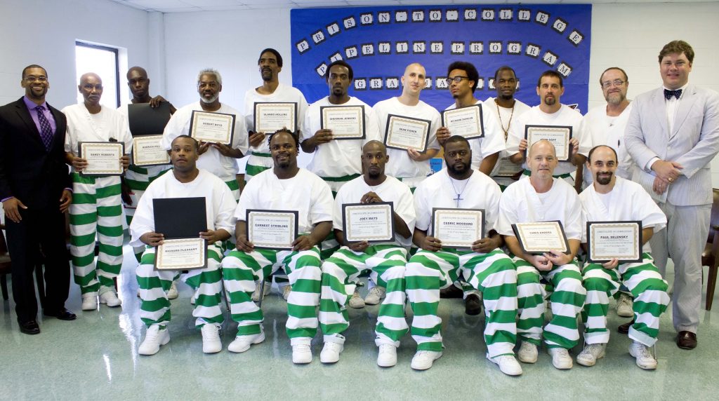 "The UM Prison-to-College Pipeline Program/”The Parchman Project” with Dr. Alexander on the left."