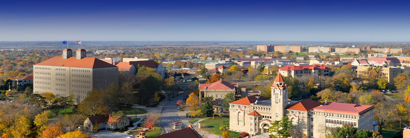 "Aerial view of KU campus"