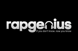 "Logo of 'rapgenius.com' in a black background"