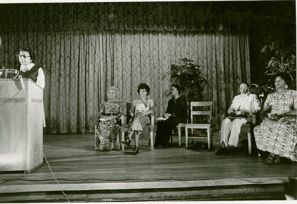 Dorothy Porter, Sarah Webster Fabio, Margaret Walker, Gloria Oden, and Margaret Danner