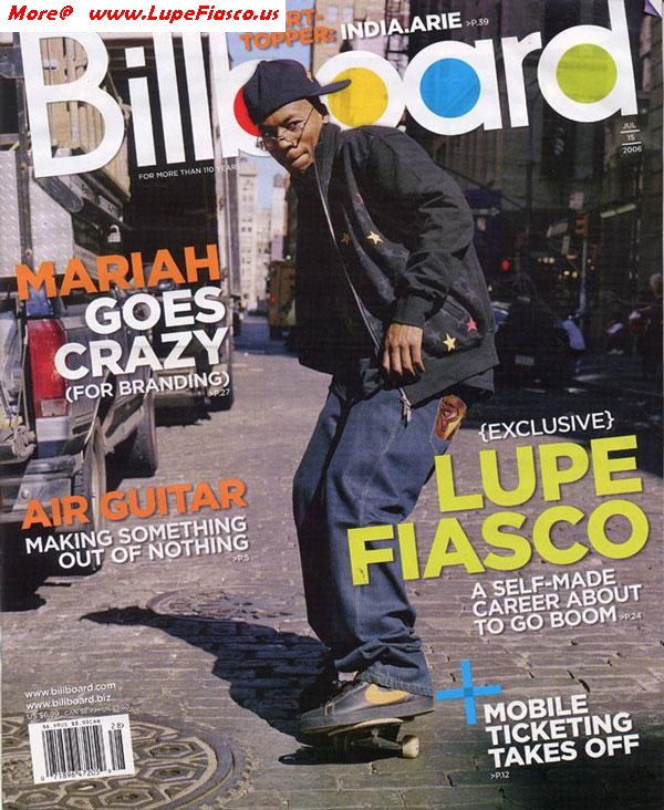 "Lupe Fiasco on the cover of Billboard magazine"